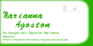 marianna agoston business card