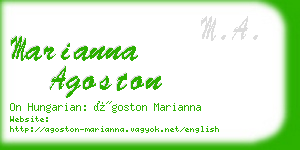 marianna agoston business card